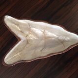 Empty wooden pocket and mother of pearl