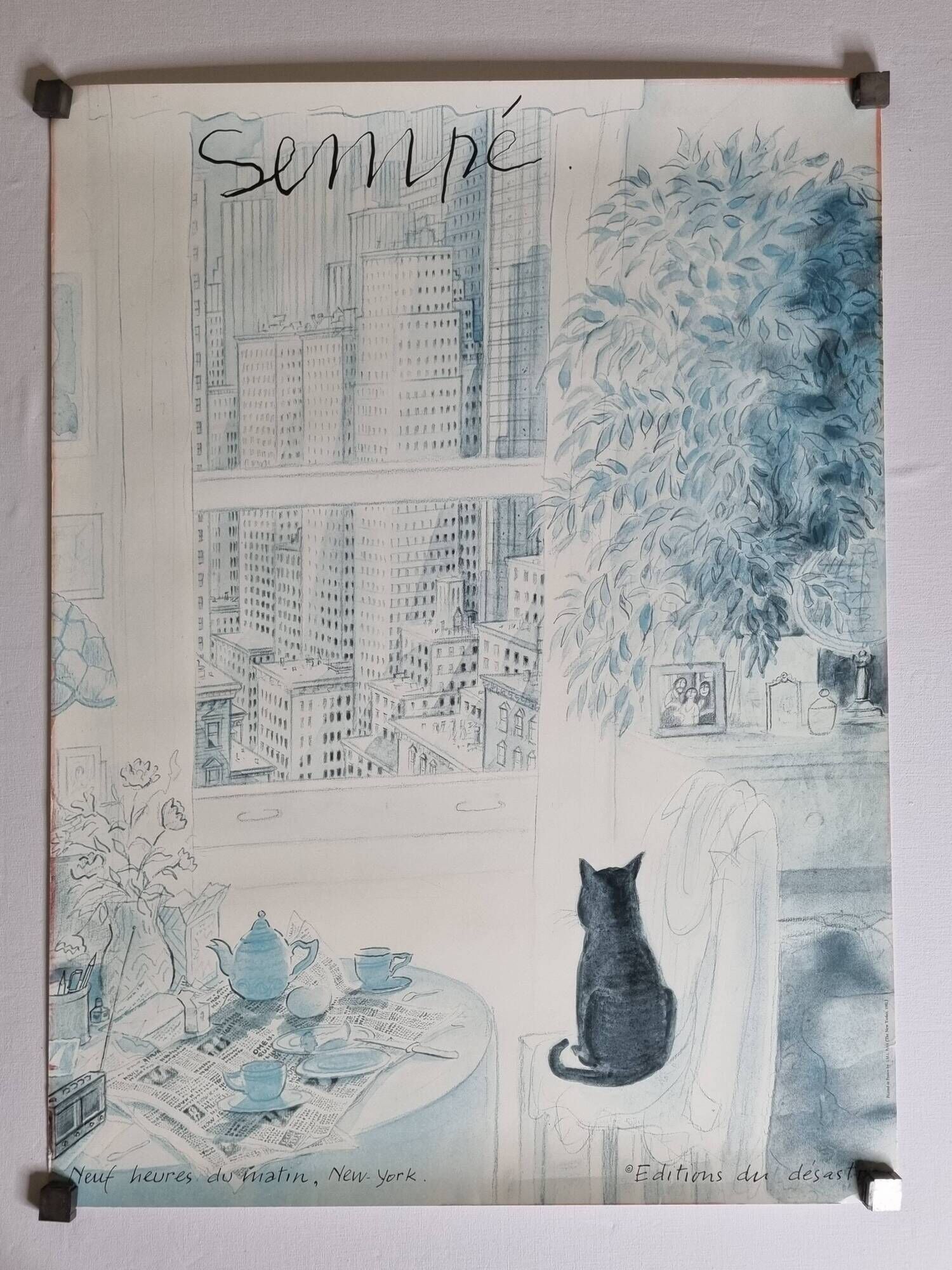 Poster after Sempé, Nine Hours of the Morning, The New Yorker, 80 x 60 cm