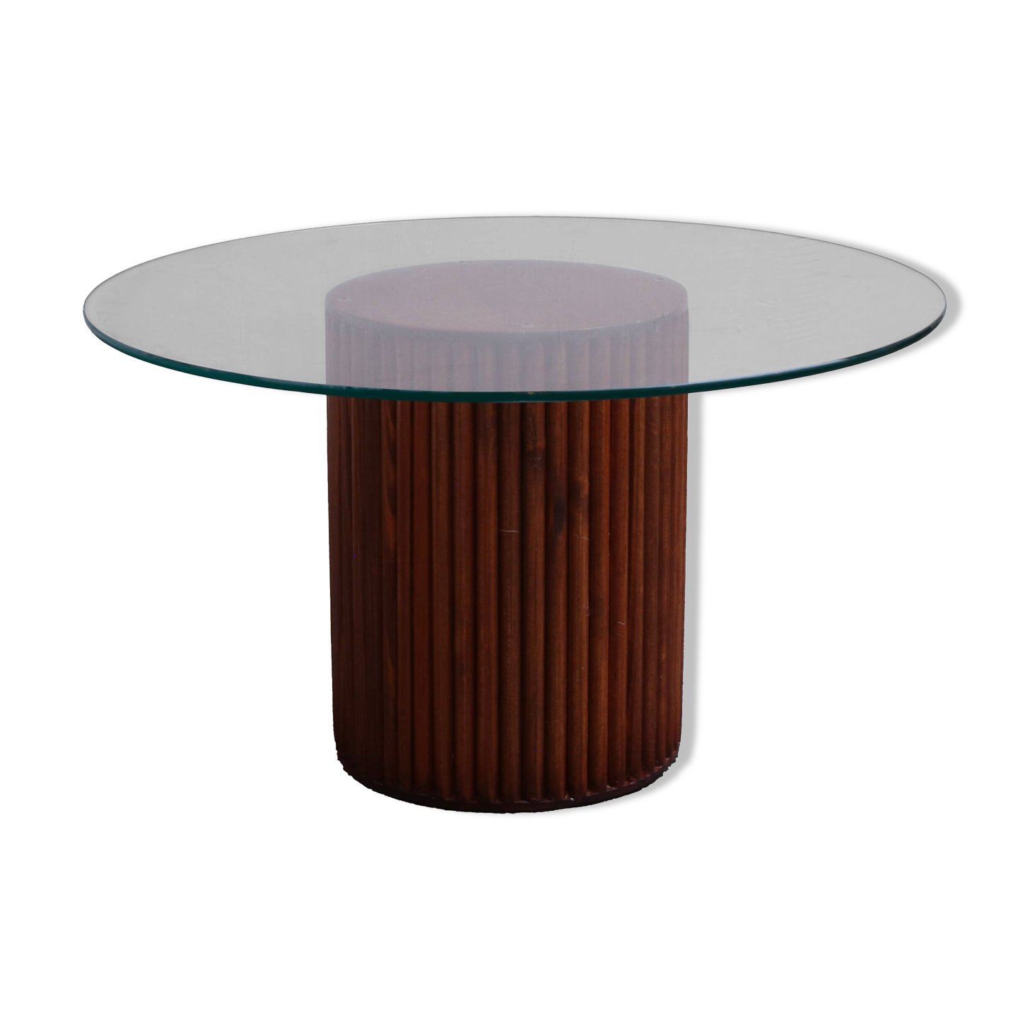 Wooden coffee table and 70cm glass top