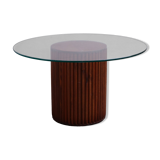 Table basse en bois et plateau en verre de 70cm