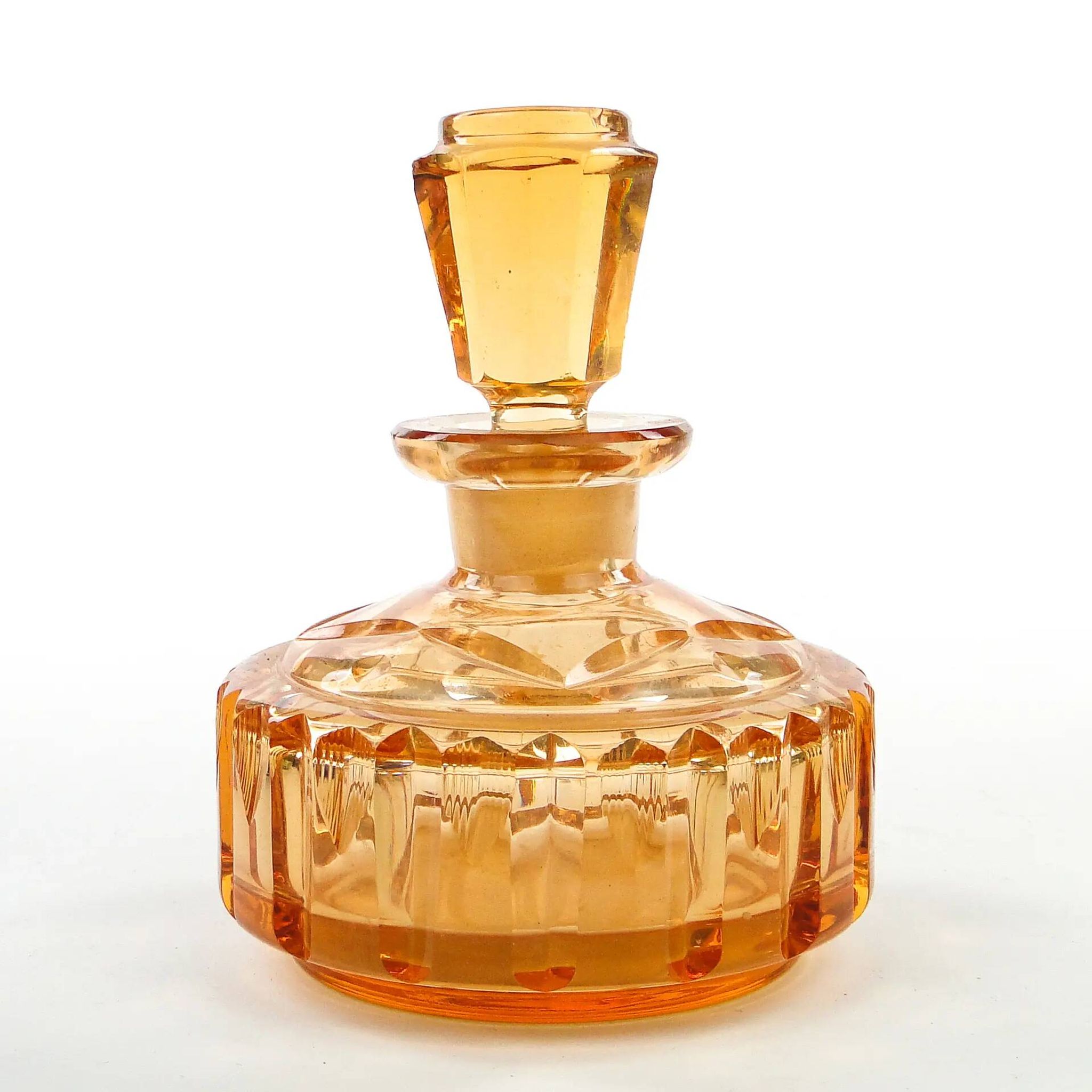 Carafe art déco, cristal orange, Pologne, années 1930