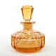 Art déco decanter, orange crystal, Poland, 1930s