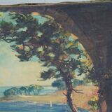 Labonne géo né en 1887-  vue de la baie huile sur toile signée