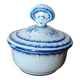 Pot à fard ou sucrier en porcelaine de Couleuvre, décor Rouen - 1930