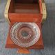 Vintage cigarette box 1950 - Wood and brass cabinetry - Internal ashtray