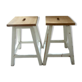 Pair of wooden workshop stools, 50s