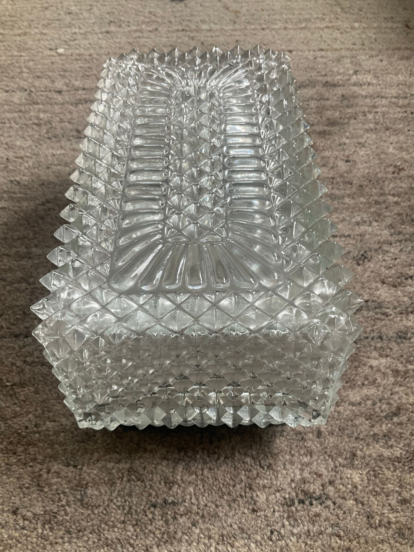 Vintage glass wall light from the 1970s.