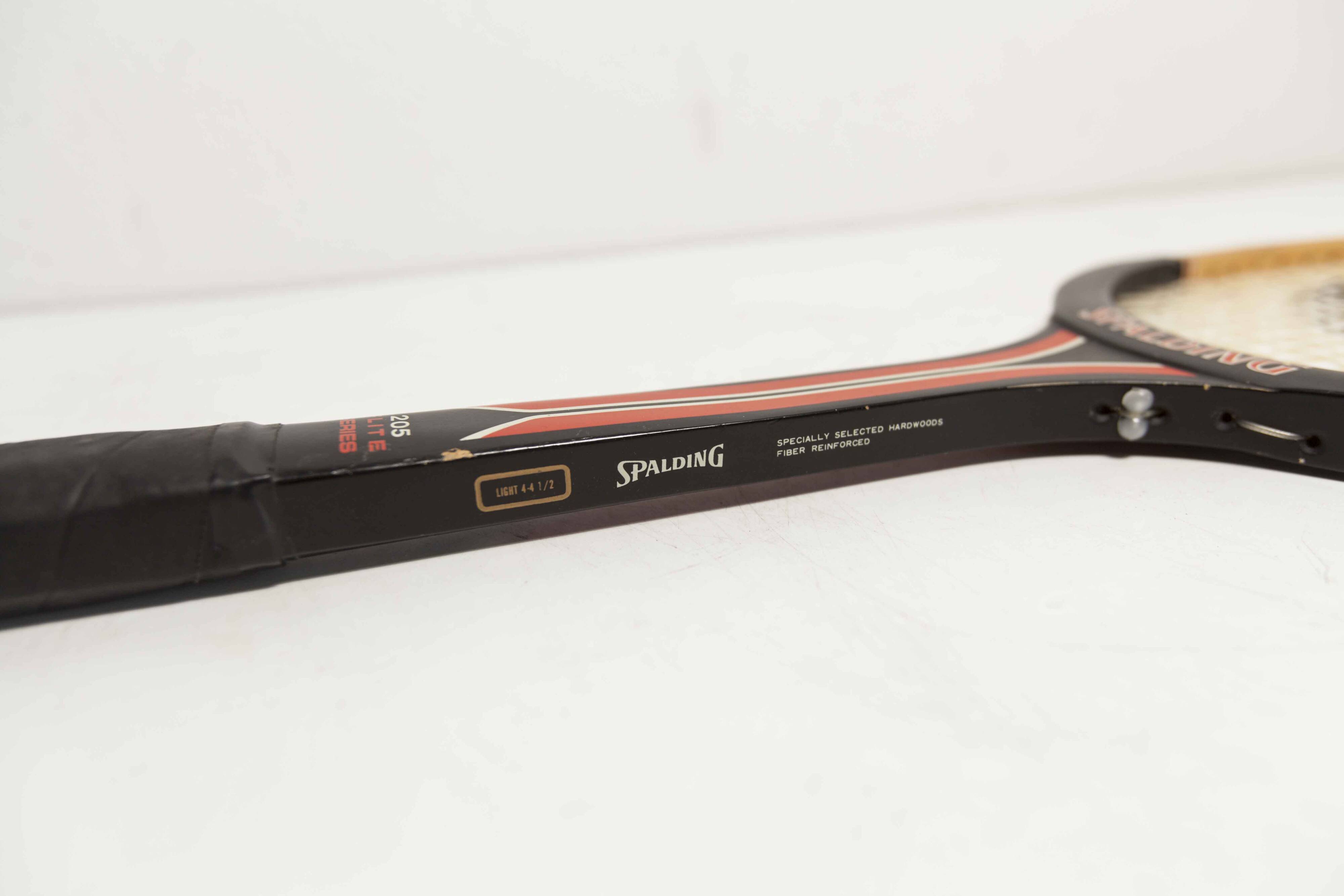 1970 Spalding black and red wooden tennis racket