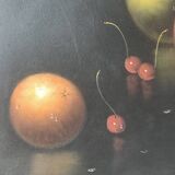 Still life fruit on black background