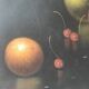 Nature morte fruits sur fond noir