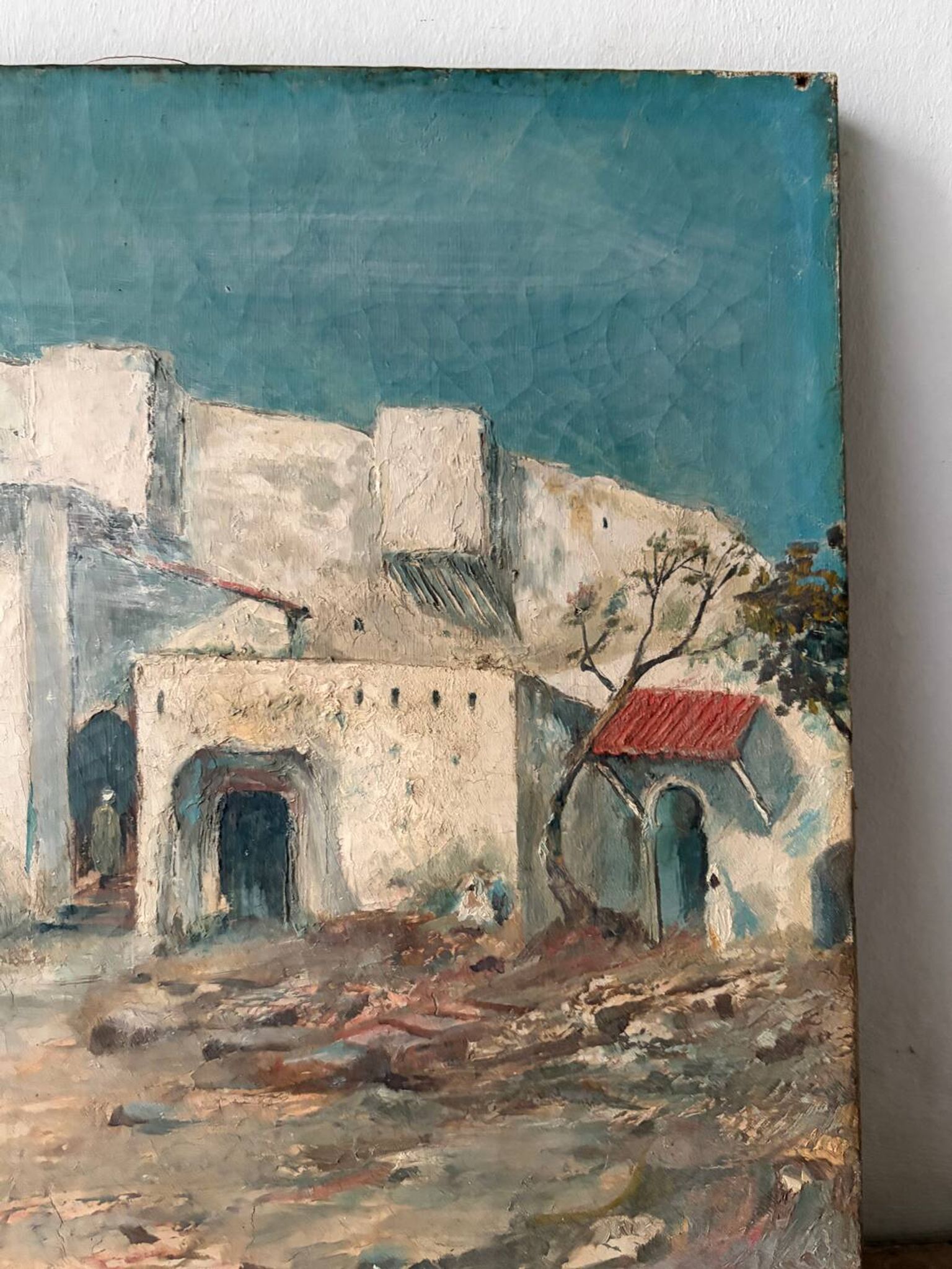 Porte Bab-Azoun, Alger, huile sur toile signé