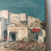 Porte Bab-Azoun, Alger, huile sur toile signé