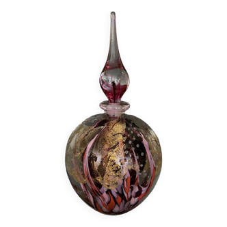 20th century Murano glass bottle with inclusions