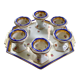 Blue and gold sweet egg set in Limoges porcelain, France, 1928