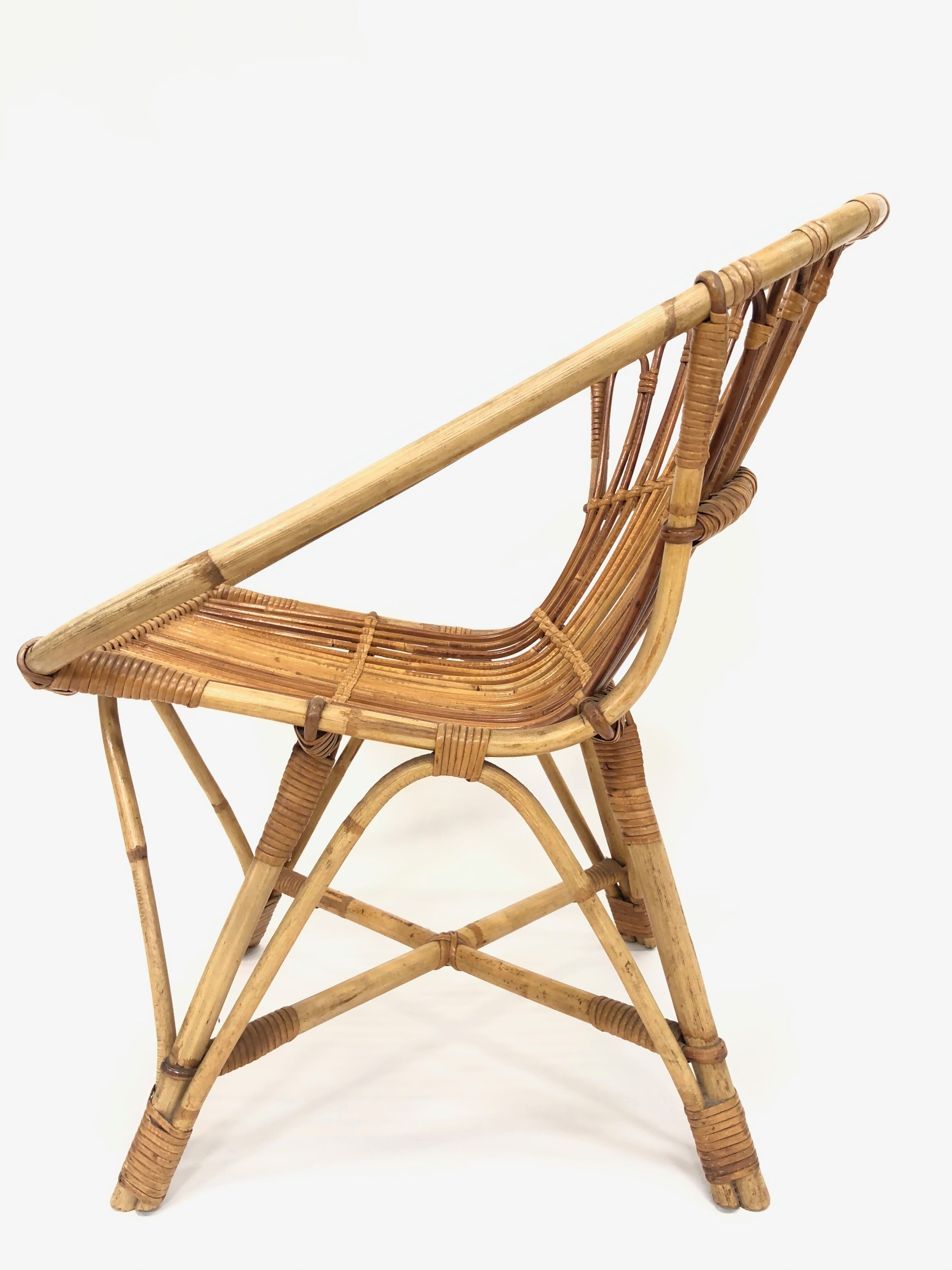 Fauteuil en rotin de Rohe Noordwolde, 1960, Pays-Bas