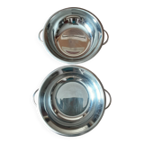Set of 2 stainless steel salad bowls