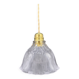 Vintage Holophane glass pendant light, draped shape