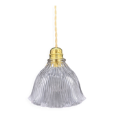 Vintage Holophane glass pendant light, draped shape