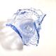 Blue pressed-moulded glass basket dish Meisenthal? Ashtray 1920