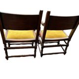 2 paire de fauteuil chaise trône renaissance espagnole