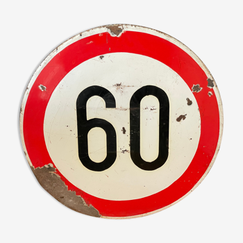 Speed limit 60 traffic sign original1980