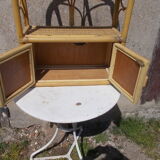 Wall or standing rattan shelf