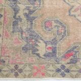Turkish Cream Pink Oriental Vintage Rug, 121x208Cm