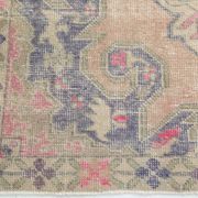 Turkish Cream Pink Oriental Vintage Rug, 121x208Cm