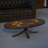 Lava Stone and Ceramic Coffee Table by Jean Jaffeux 1960 - 1970