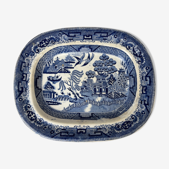 Plat bleu et blanc à motif japonisant