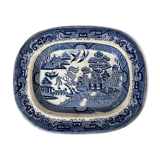 Large blue and white dish with Japanese pattern