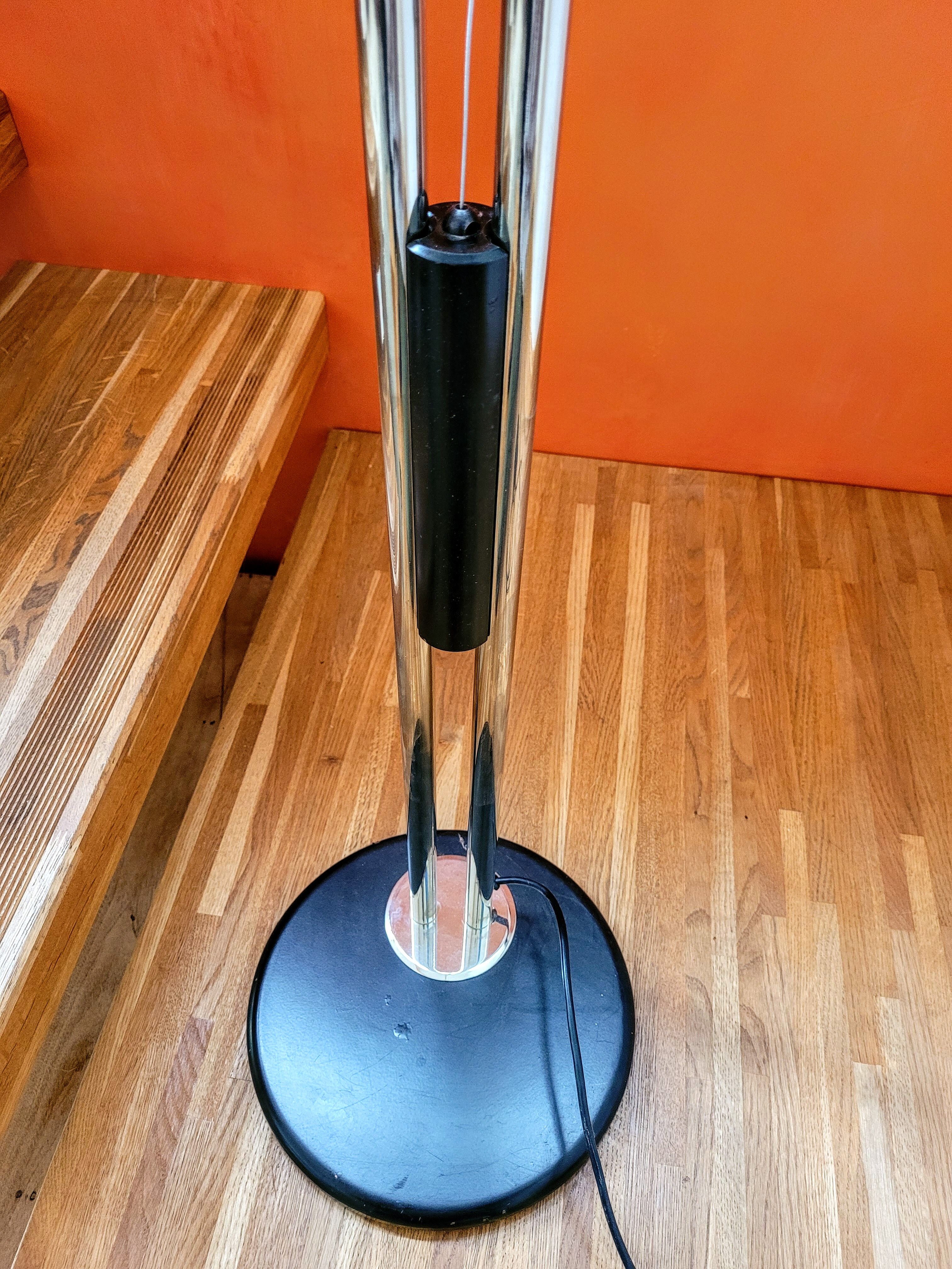 Chrome floor lamp against weight 70s