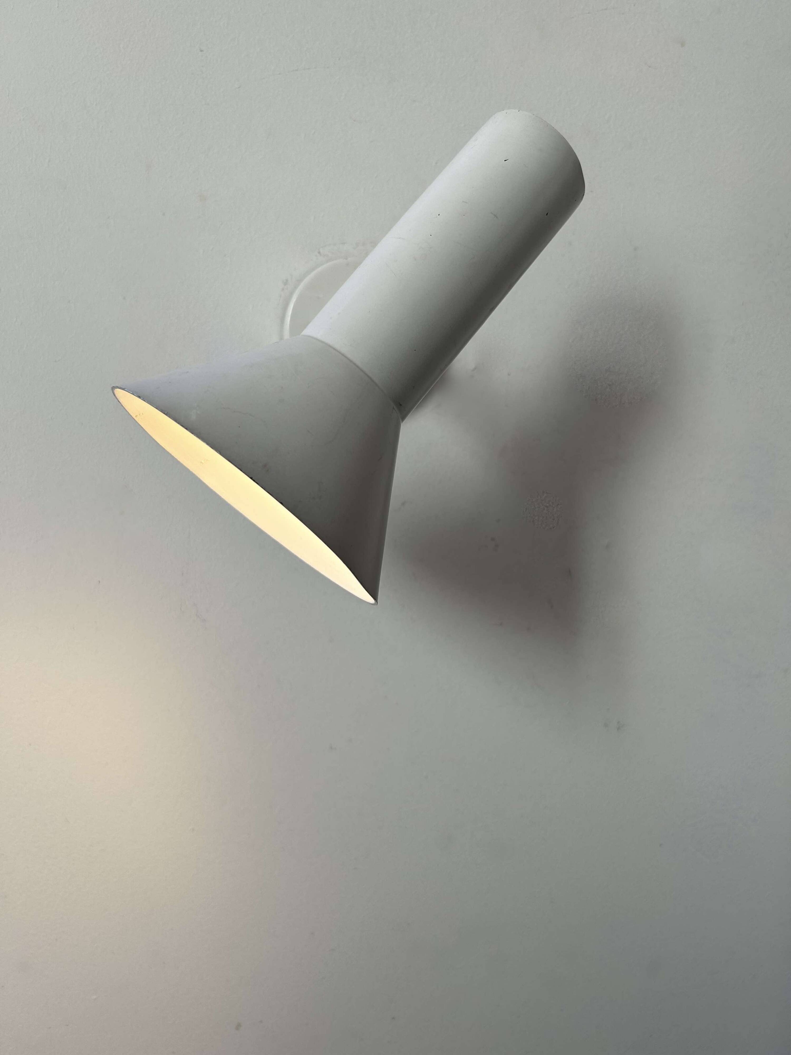 Vintage Raak adjustable wall lamp, chrome and white metal, Netherlands 1970