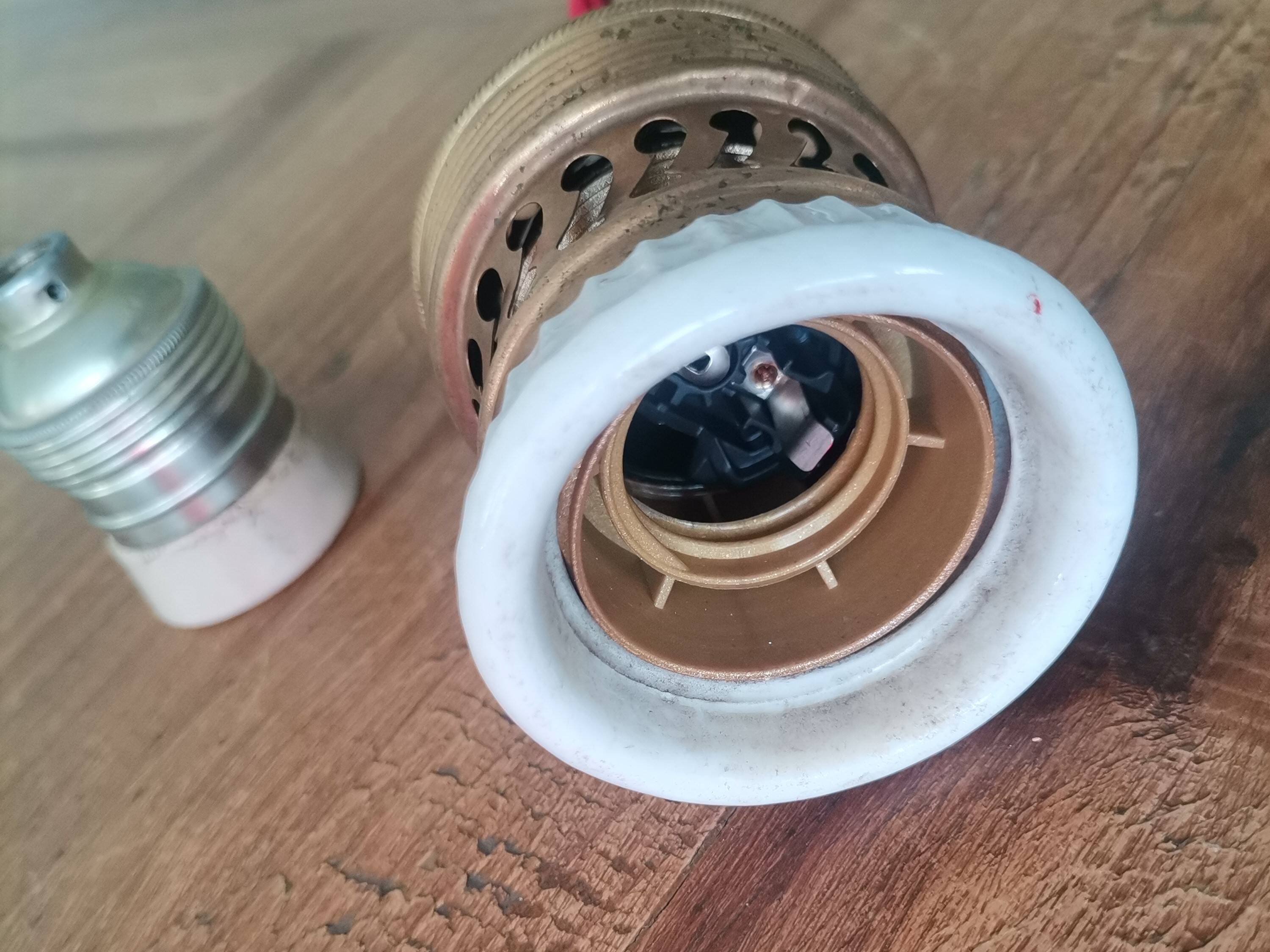Antique giant brass light bulb socket 1900