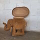 End of sofa in the shape of an elephant in rattan in the taste of Viva Del Sud 1970