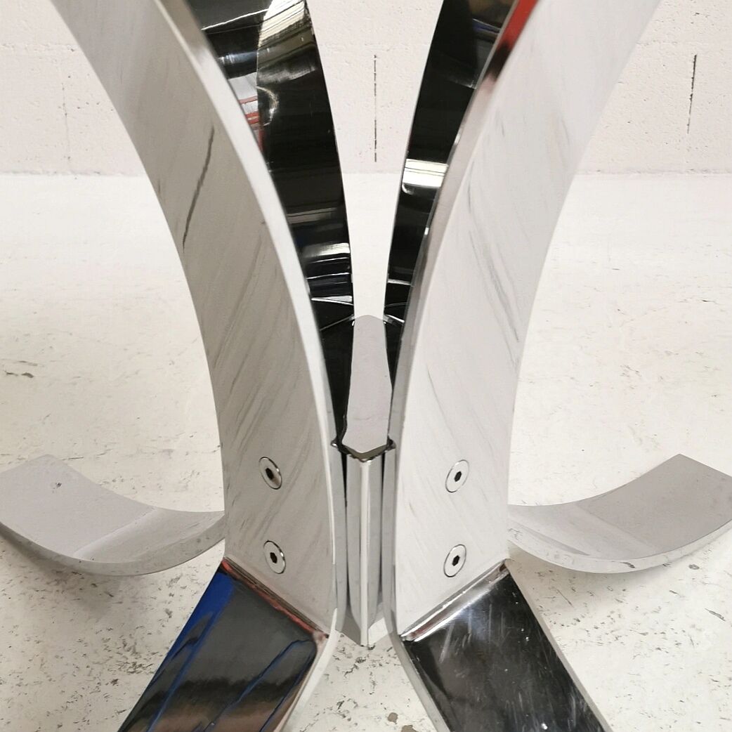 Round table chrome and smoked glass, 1970