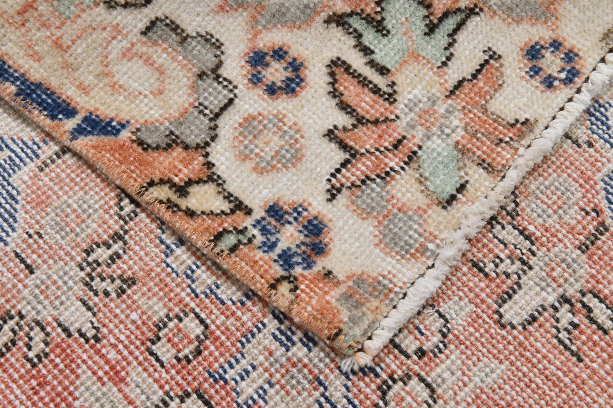 Red & Orange Large Turkish Vintage Rug, 261x351Cm