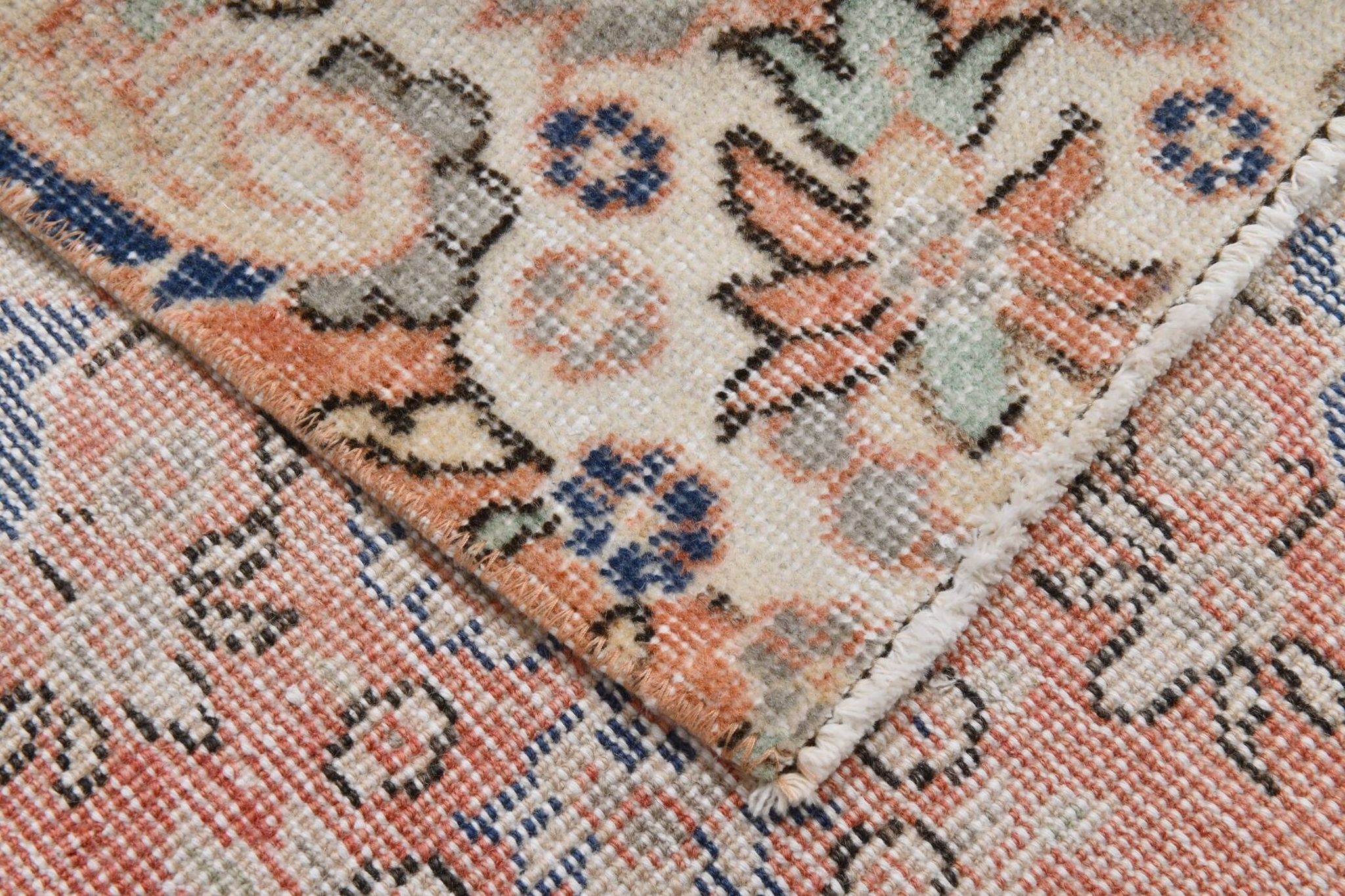 Red & Orange Large Turkish Vintage Rug, 261x351Cm