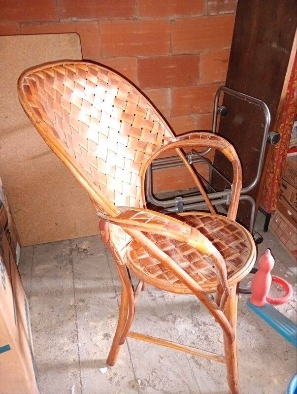 Fauteuil rotin vintage