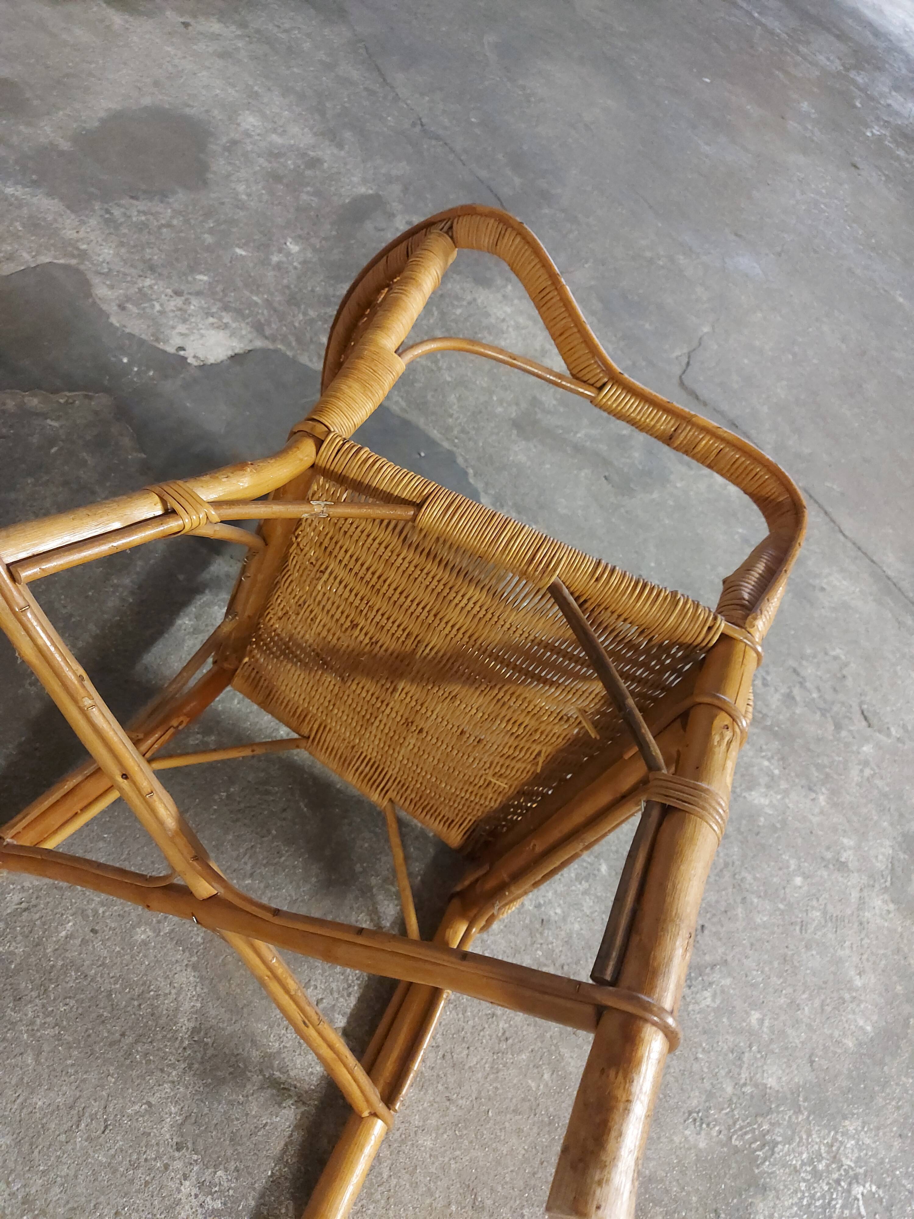 Vintage rattan armchair