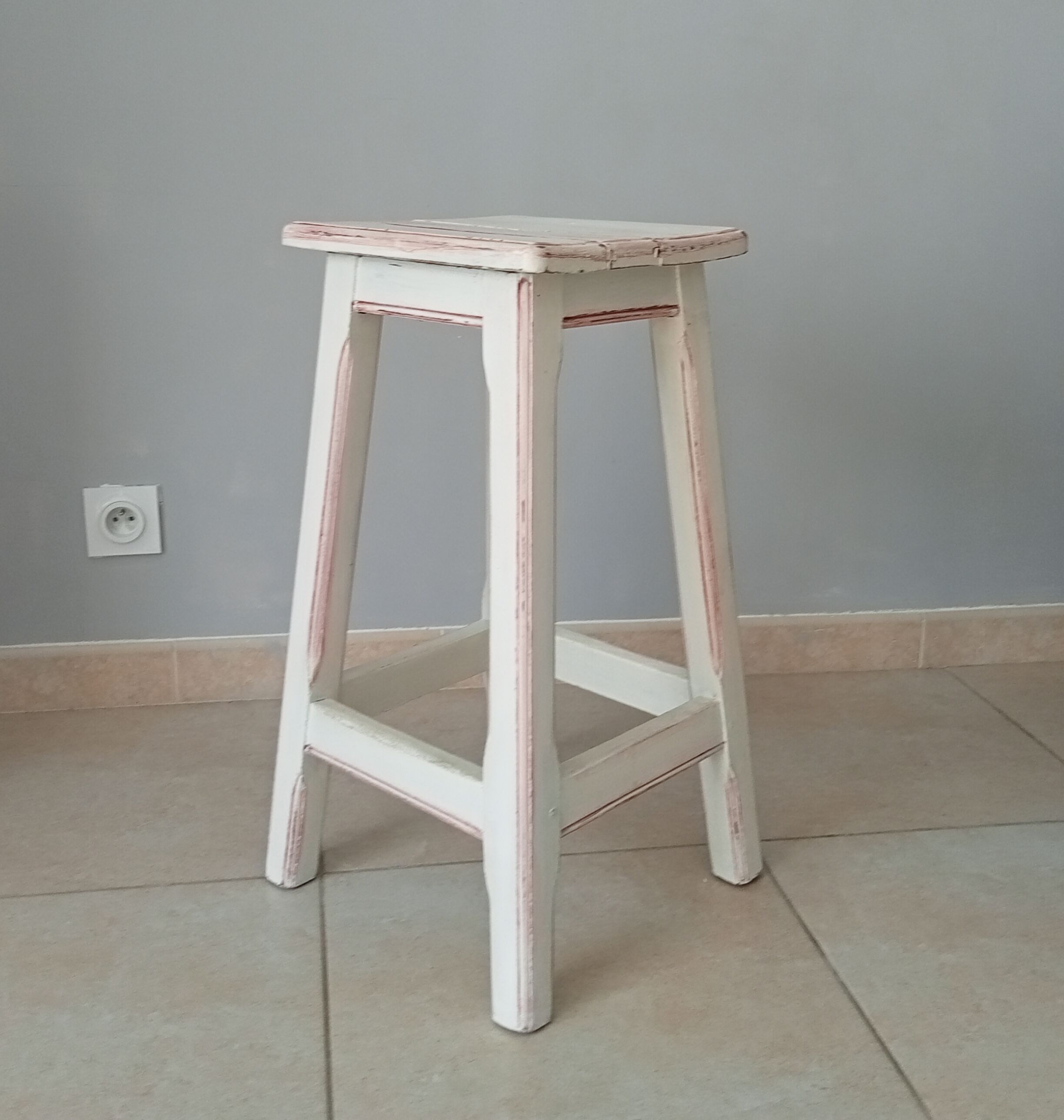 Vintage shabby stool 70s