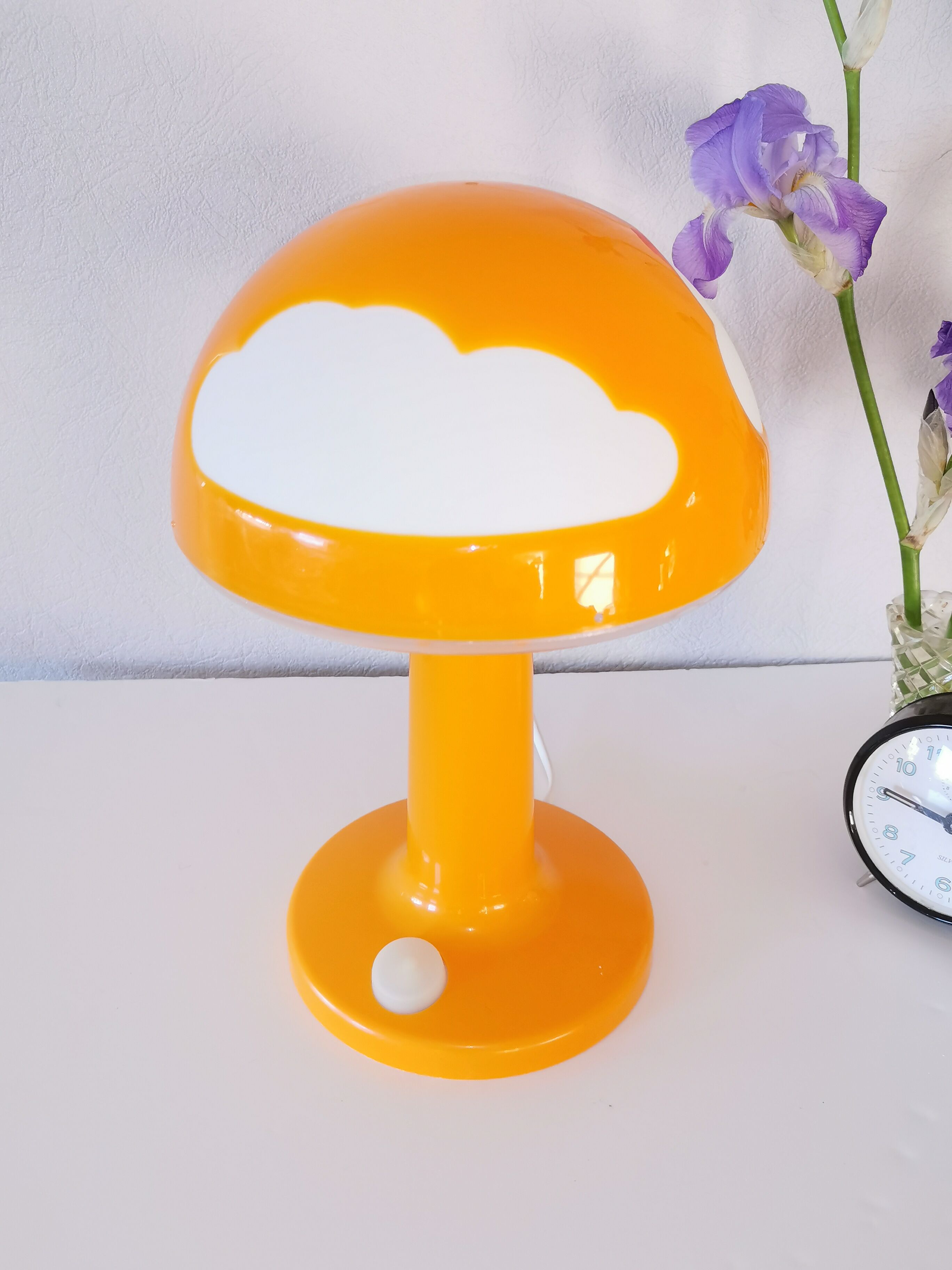 Mushroom lamp, orange cloud Skojig, henrik preutz design for Ikea, 1990