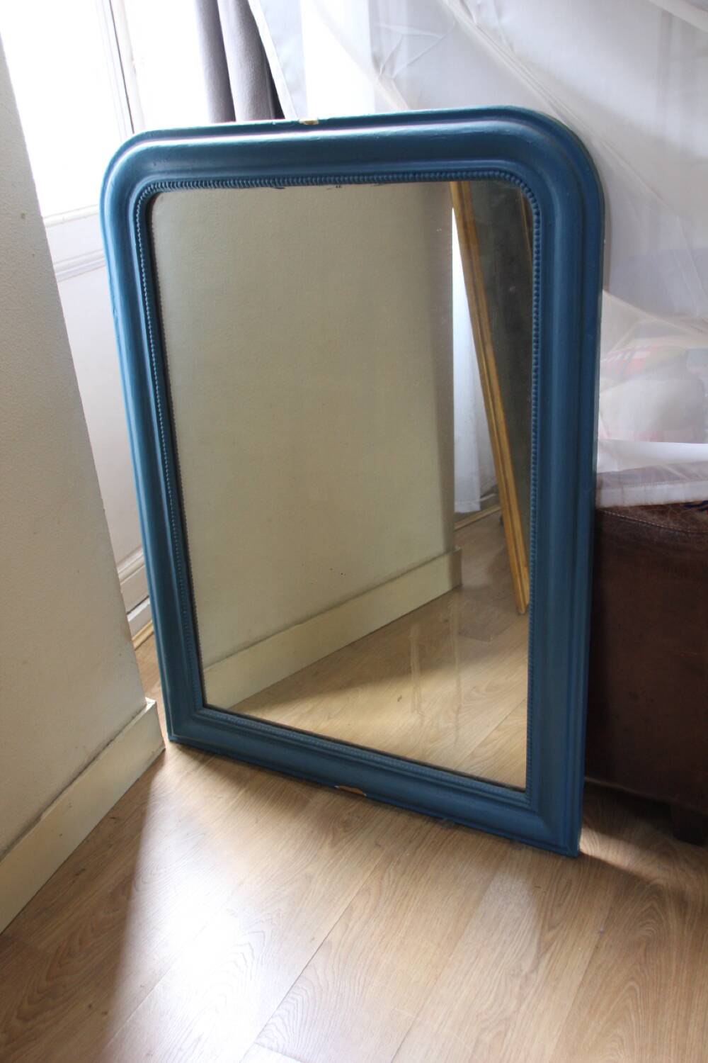 Antique Louis Philippe blue mirror