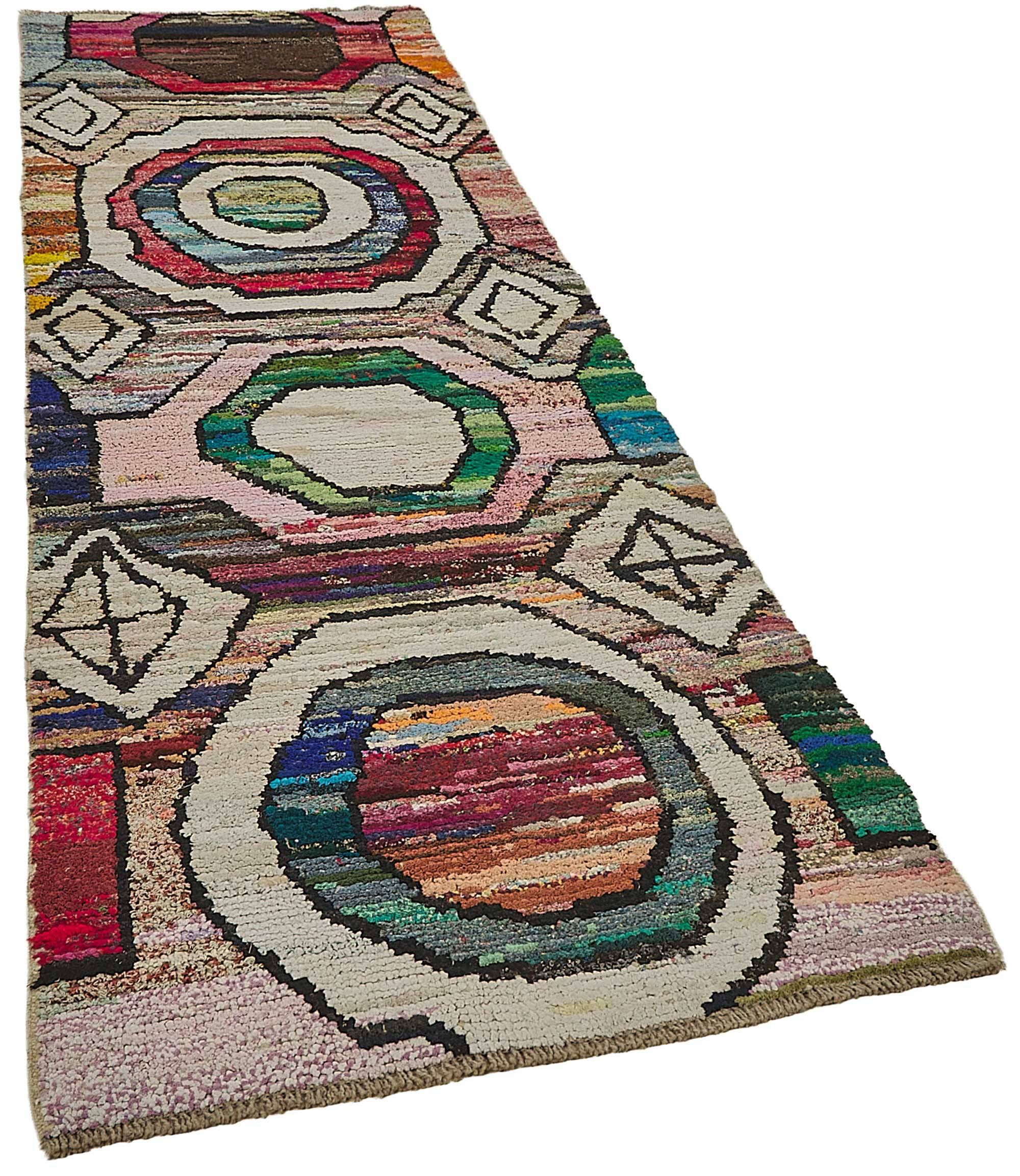 Handwoven Turkish Recycled Boho Rug 96 cm x 303 cm