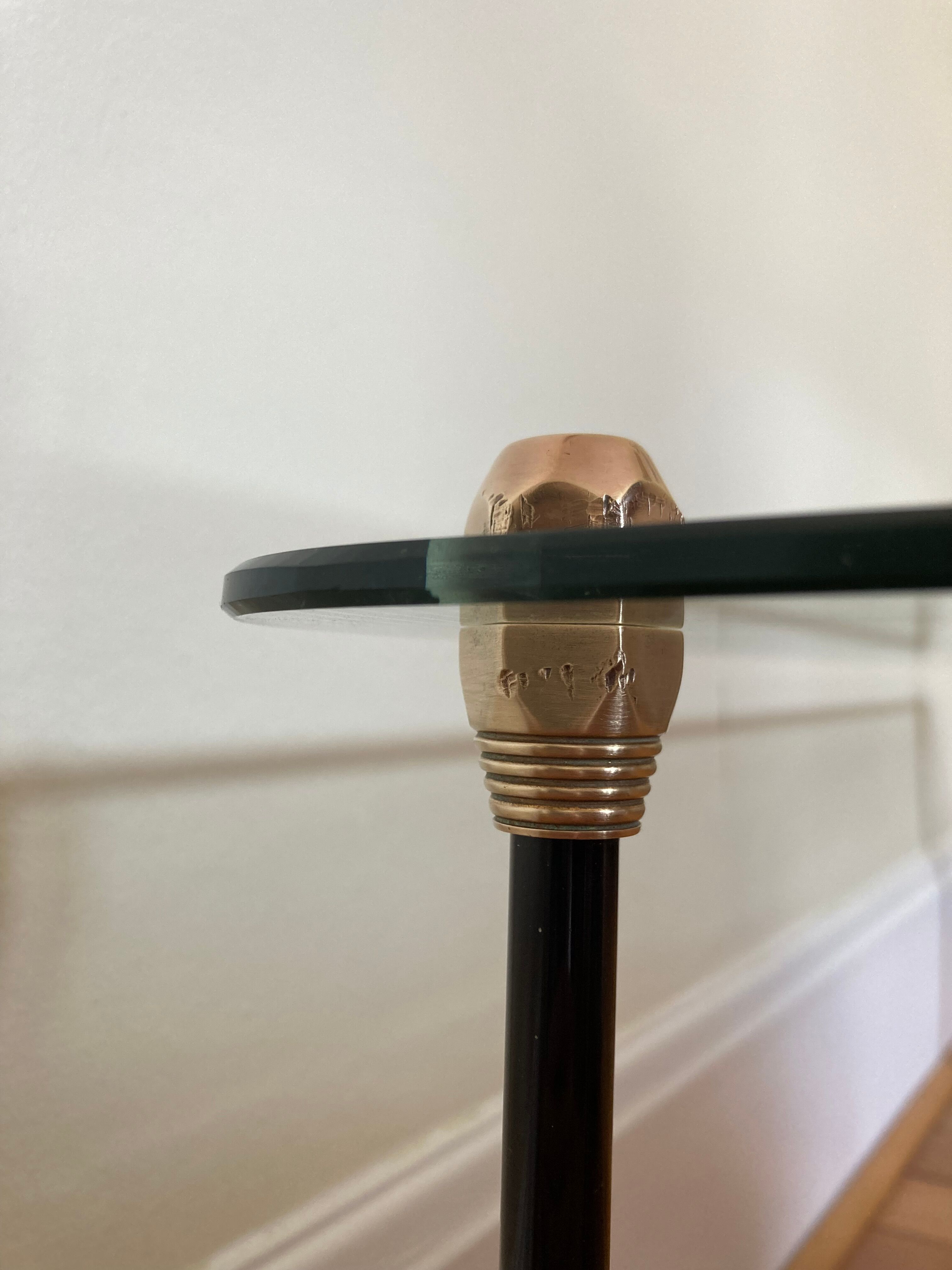 Coffee table glass and metal 50s