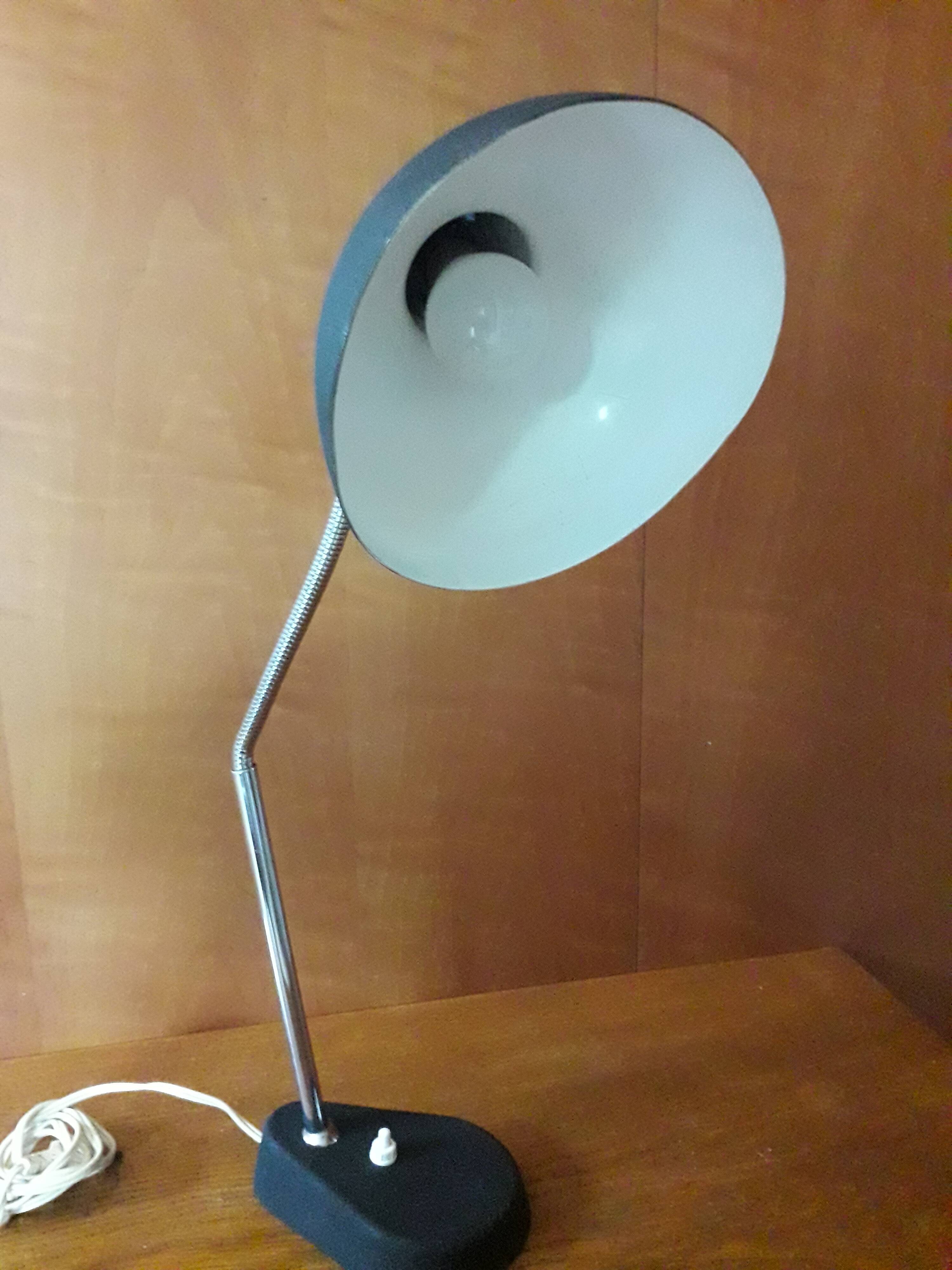 Aluminor black metal vintage desk lamp