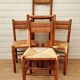 Série de 4 chaises assise et dossier  paillé