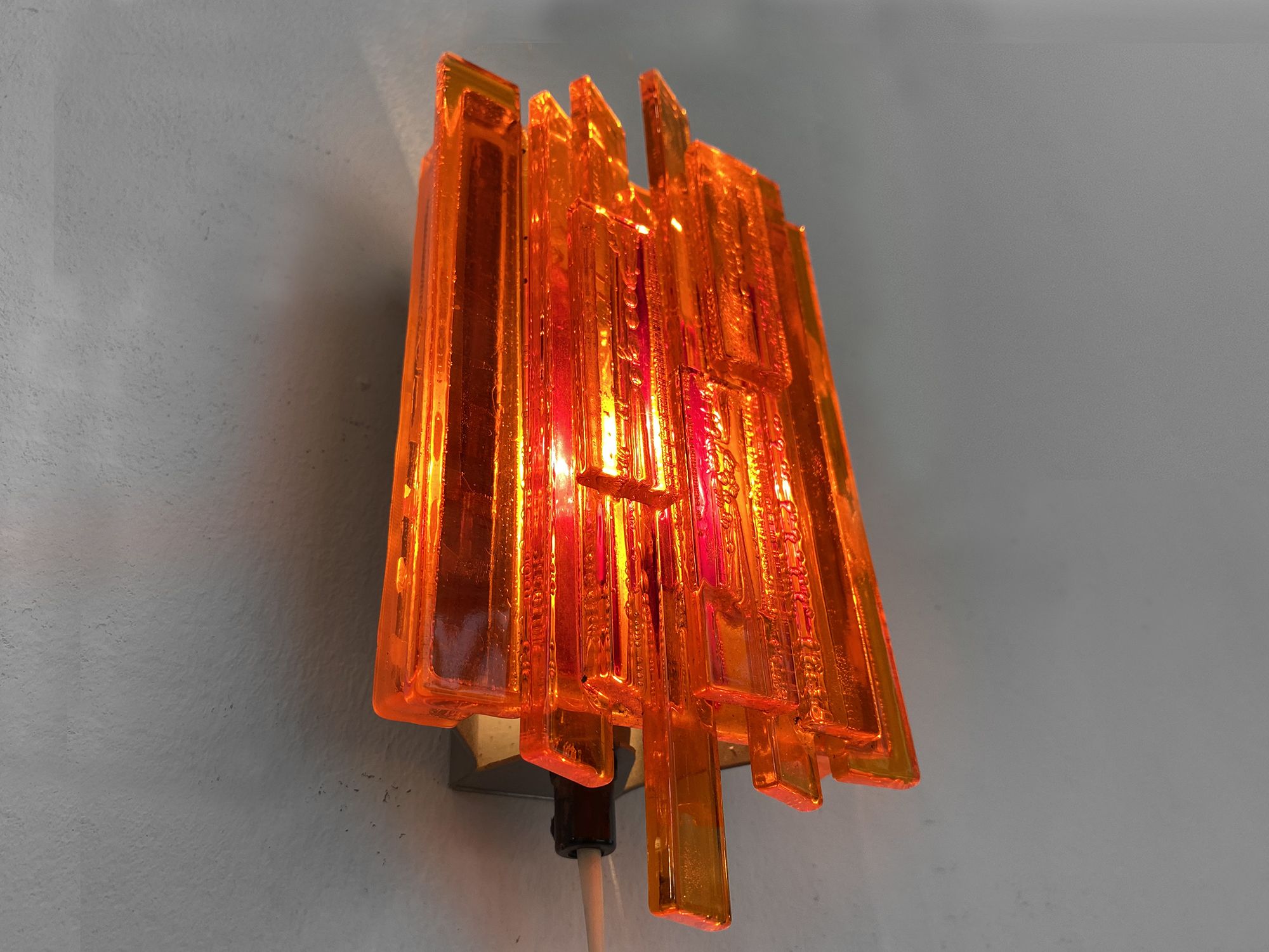 Acrylic wall light/sconce 1001 by Claus Bolby for CEBO industri. Denmark 1970s