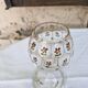 Grand verre ancien émaillé décor floral