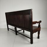 18th century Georgian oak settle bench – dated circa 1790